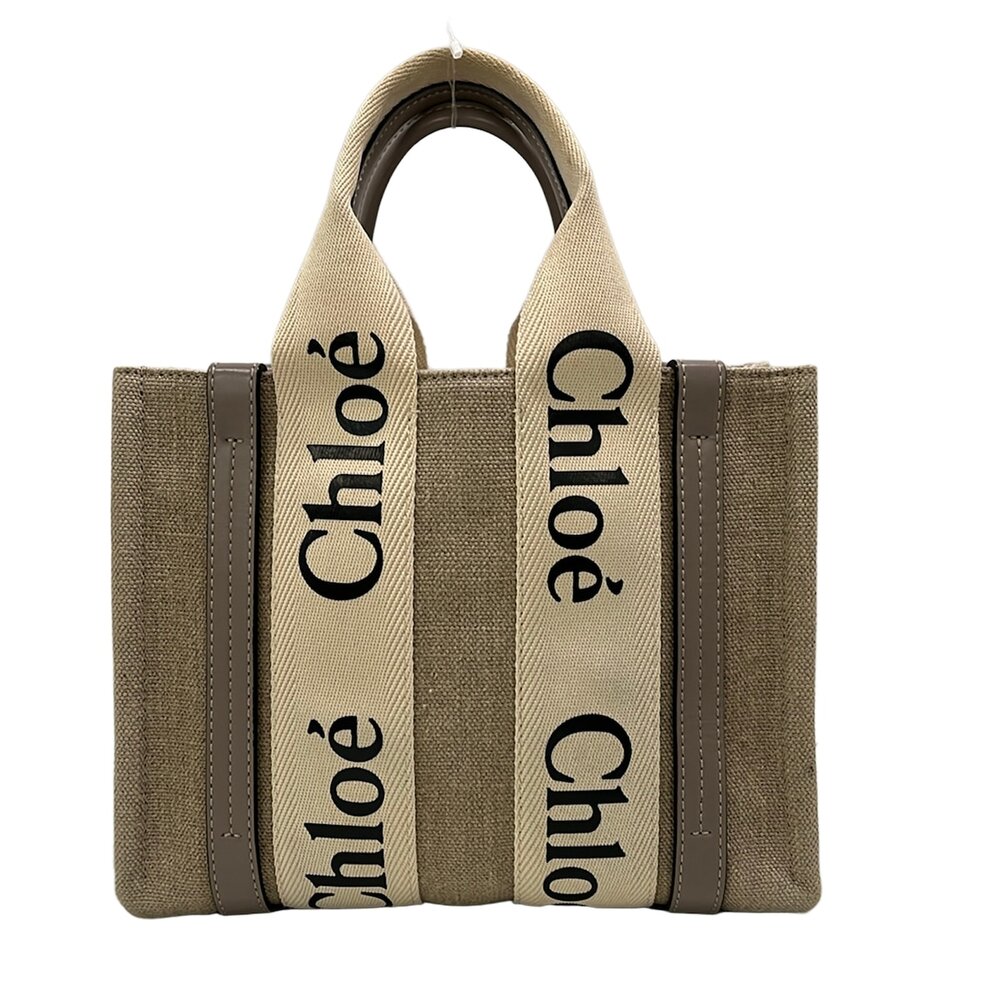 Chloé Woody Small Tote Bag Tote Bag CHC22AS397I2600O Gray Beige Cream Black